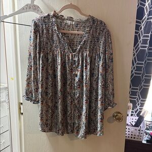 Rose & Olive Multicolor Floral Blouse